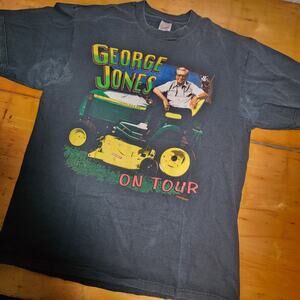 GEORGE JONES JOHN DEERE Vintage 1997 Tour Shirt Tee Shirt XLarge JERZEES tag